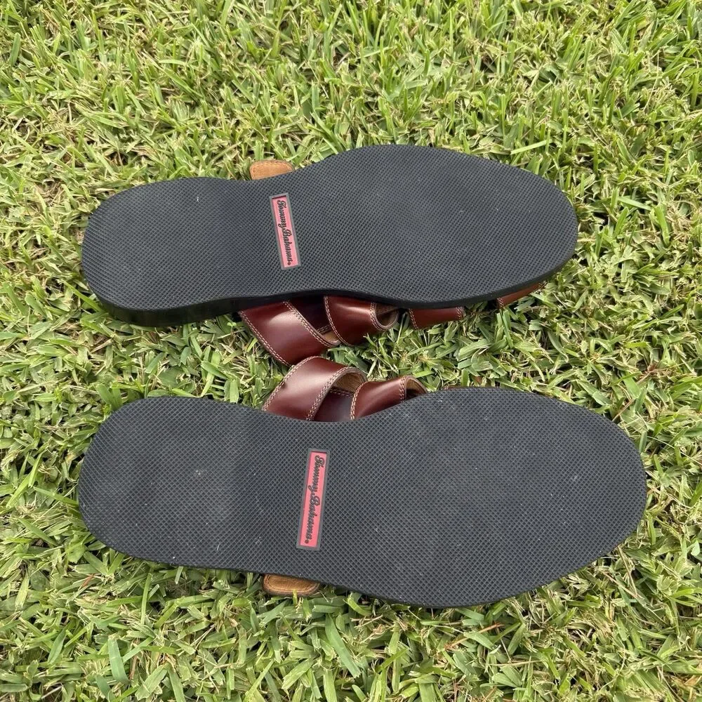 Tommy Bahama Men's Brown Leather Fisherman Sandal Nevis Slip On Size 12 M Shoes